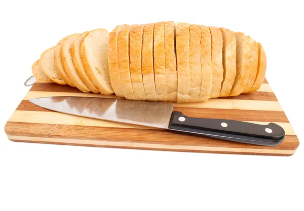 Pan con un cuchillo — Foto de Stock