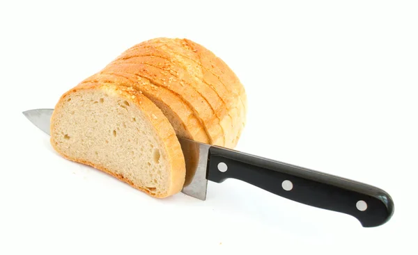 Roti dengan pisau — Stok Foto