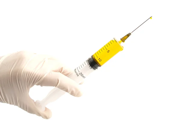 Medical syringe with a vaccine — Stock Photo, Image