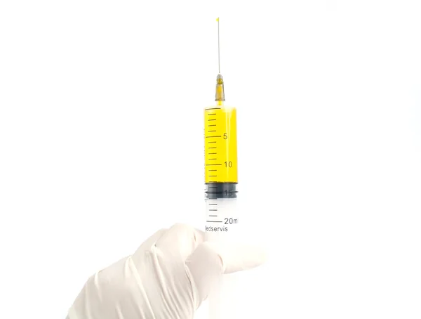 医疗注射器与一种疫苗 — 图库照片