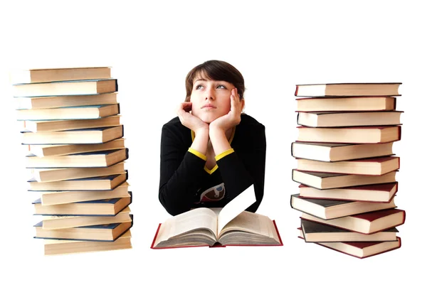 The girl reads books — Stock Photo, Image