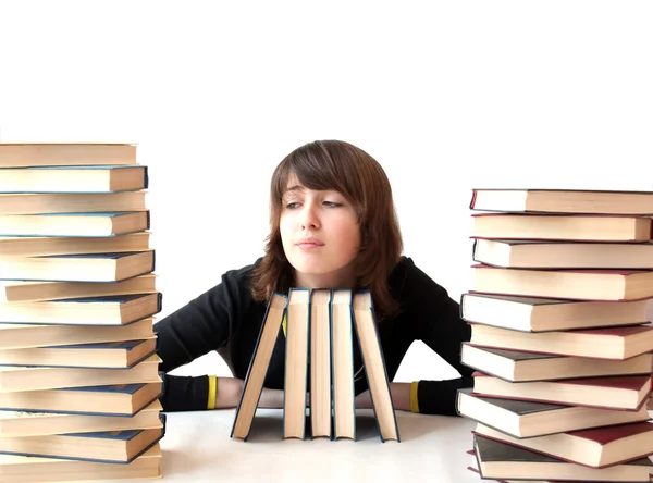 The girl reads books — Stock Photo, Image