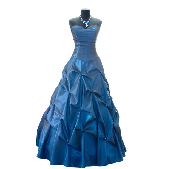 Donker blauwe jurk op een dummy — Stockfoto