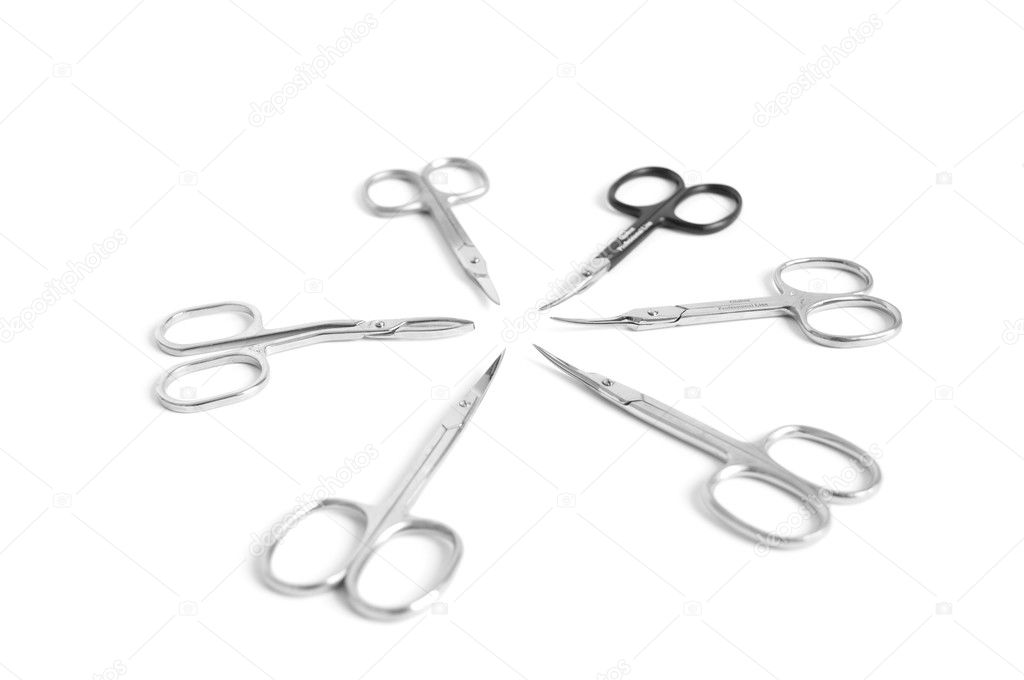 Manicure scissors and tweezers