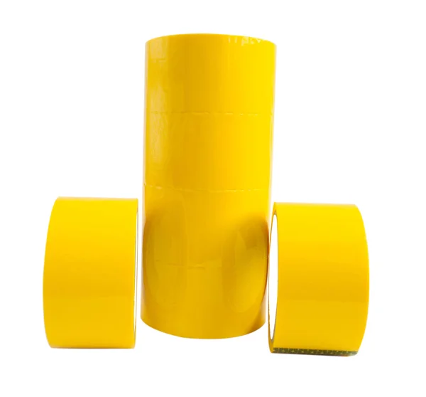 Желтая клейкая лента — стоковое фото