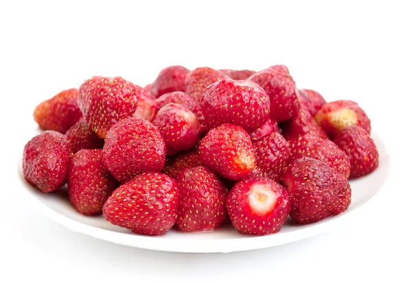 Ripe strawberry in a plate — Stock Photo, Image