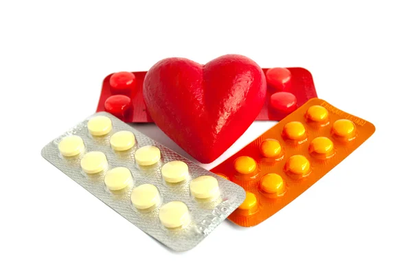 Tablets and heart — Stock Photo, Image