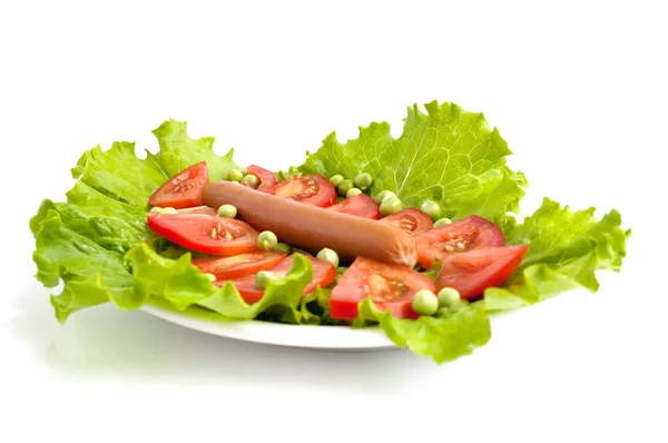 Sausage in a plate — Stock Photo, Image
