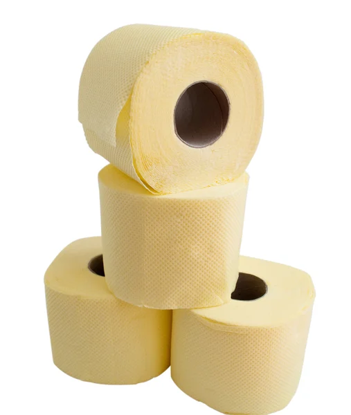 Rouleau de papier toilette jaune — Photo