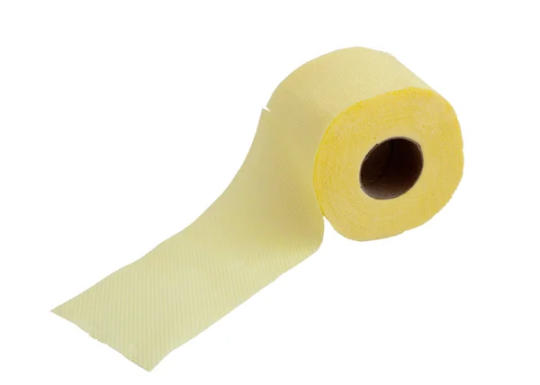 Rolo de papel higiênico amarelo — Fotografia de Stock