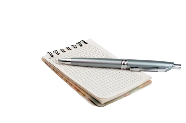 Notebook z piórem — Zdjęcie stockowe