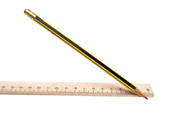 Χάρακα με ένα μολύβι — Φωτογραφία Αρχείου