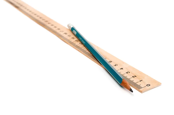 Ruler with a pencil — Stock Photo, Image