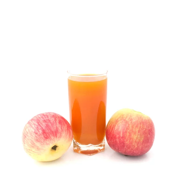 Vaso de jugo con manzanas — Foto de Stock