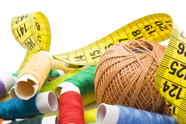 Thread with measuring tape — Stock Photo, Image