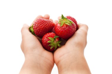 Handful of strawberries clipart