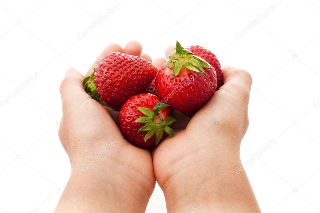 Handful of strawberries