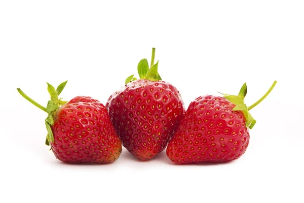 Tre jordgubbar — Stockfoto