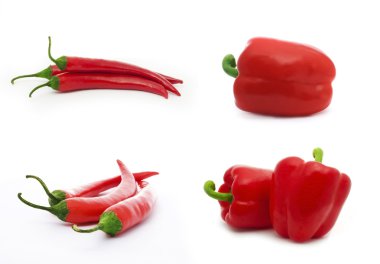 Red juicy peppers clipart