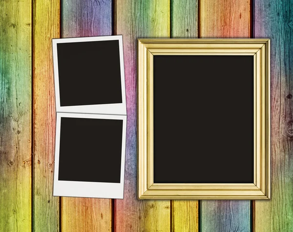Blank photos and frame — Stock Photo, Image