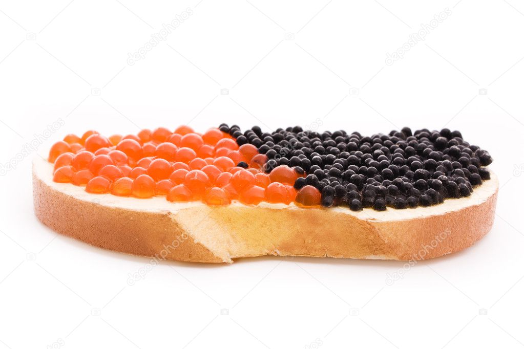 Sandwich with caviar