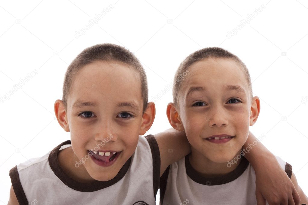 Twins isolated on white
