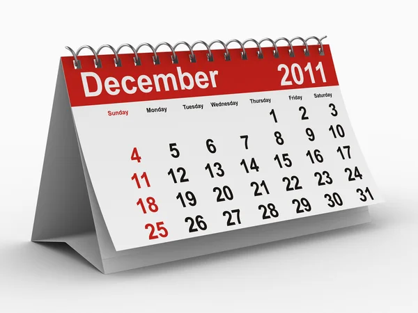 Calendario del año 2011. Diciembre — Foto de Stock
