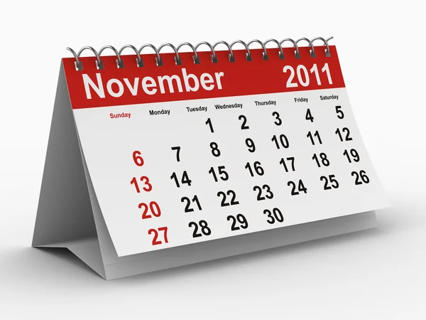 2011 yılı takvimi. Kasım — Stok fotoğraf