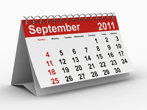 Calendario del año 2011. Septiembre — Foto de Stock