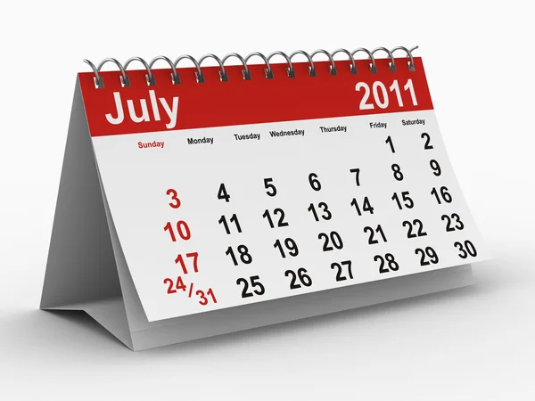 2011 yılı takvimi. Temmuz — Stok fotoğraf