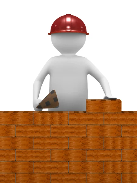 Builder on white background — Stock Photo, Image