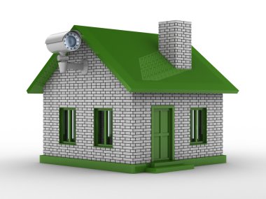 Security camera on house clipart