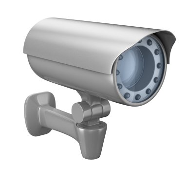 Security camera on white background clipart