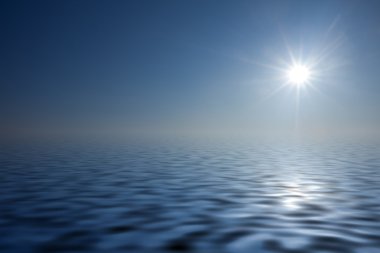 Sun over ocean. sea landscape clipart