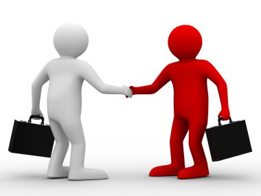 Handshake. Meeting two businessmen clipart