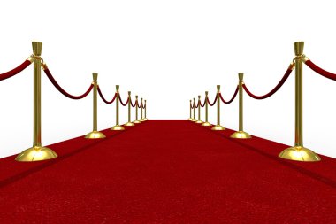 Red carpet on white background clipart