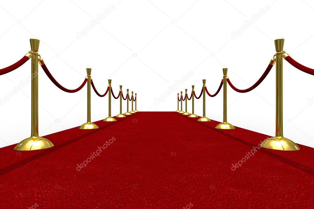 Red carpet on white background