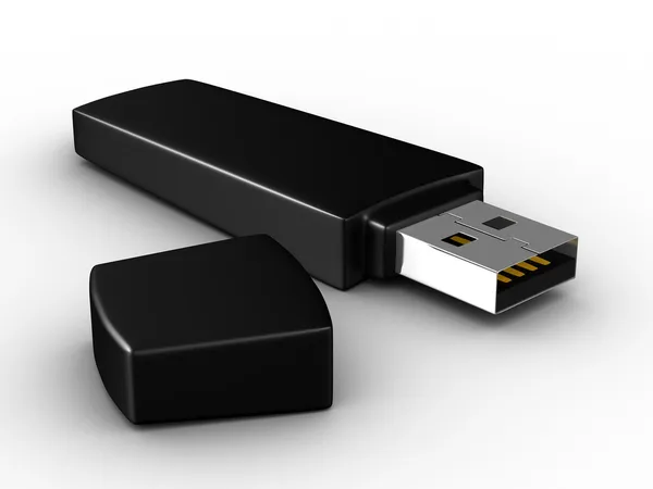 USB Flash на белом фоне — стоковое фото