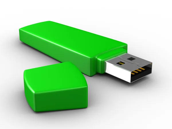 USB-minne på vit bakgrund — Stockfoto