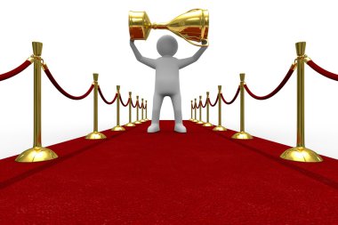 Red carpet on white background clipart