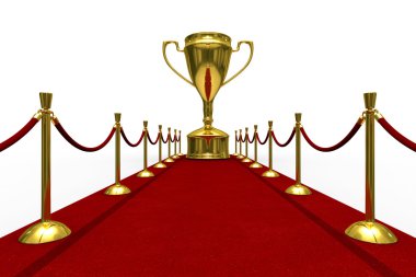 Red carpet on white background clipart