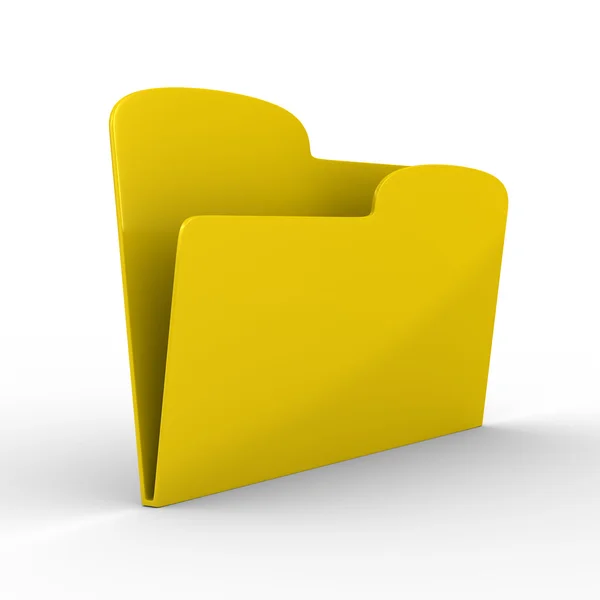 Dossier ordinateur jaune sur blanc — Photo