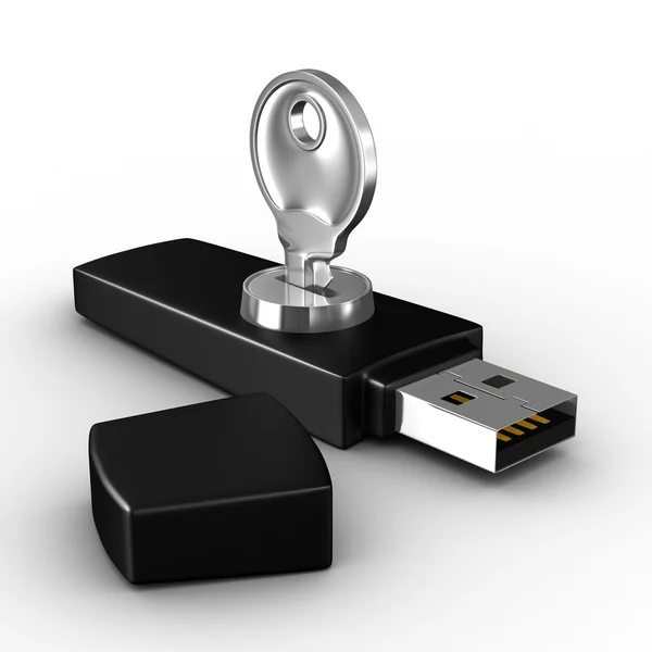 USB Flash на белом фоне — стоковое фото