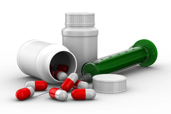 Medicaments on white background — Stock Photo, Image
