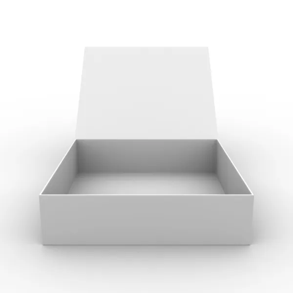 Caixa aberta no fundo branco — Fotografia de Stock
