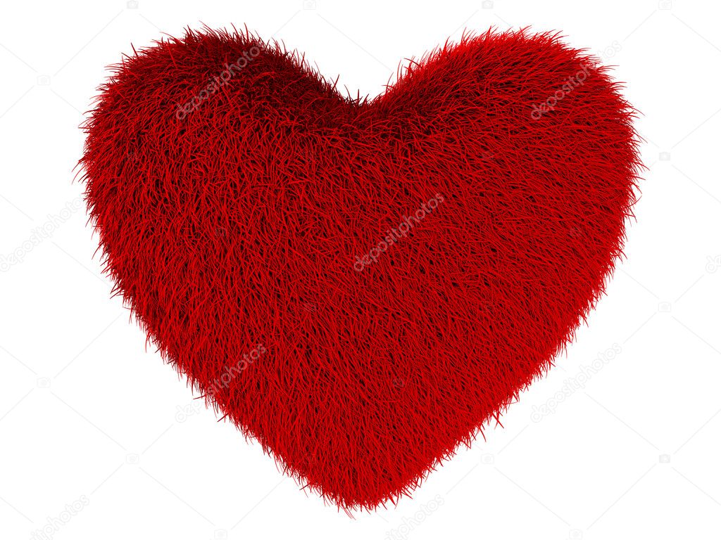 Heart on white background. Isolated 3D image