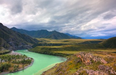 Altay Dağları. güzel yayla peyzaj