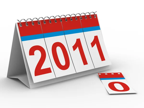 Kalendář pro rok 2011 na bílé backgroung — Stock fotografie