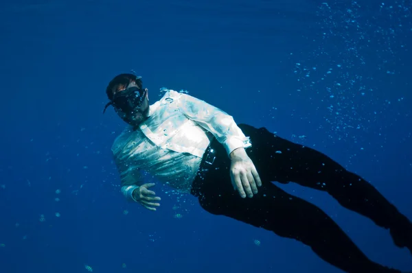 Bizarre underwater men — Stock Photo, Image