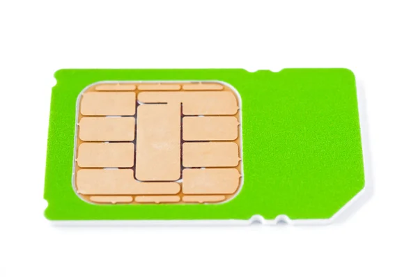Green SIM card — Stock Photo, Image